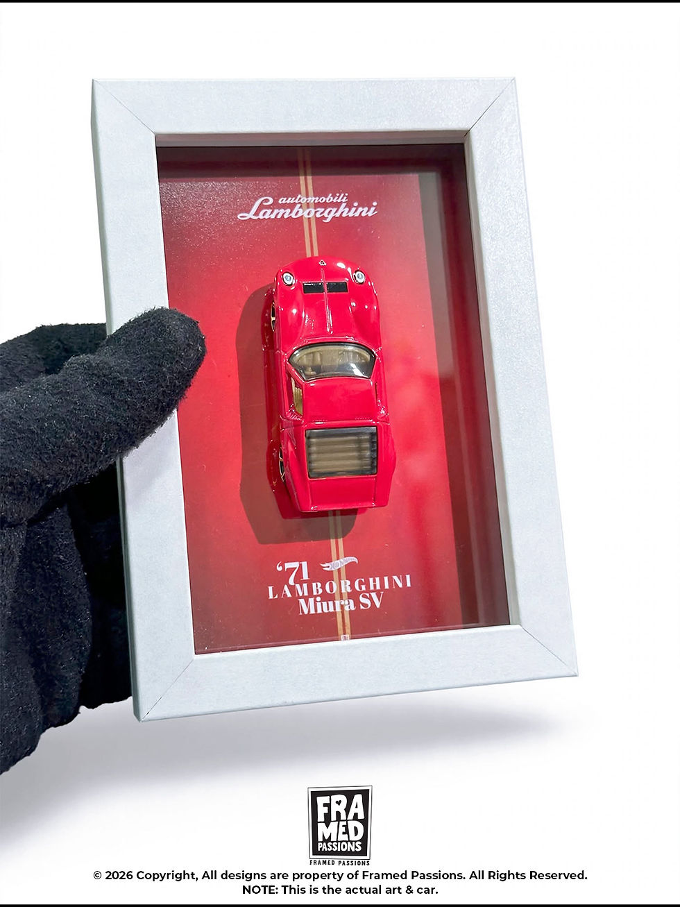 Thumbnail: '71 Lamborghini Miura SV Desk Buddy Diecast Car Art Frame