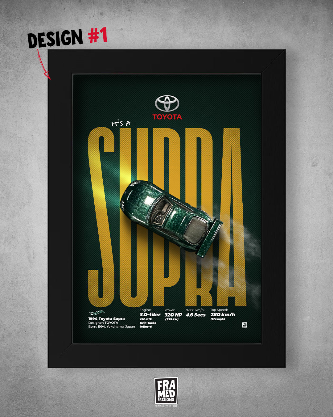 Toyota Supra Diecast Wall Art