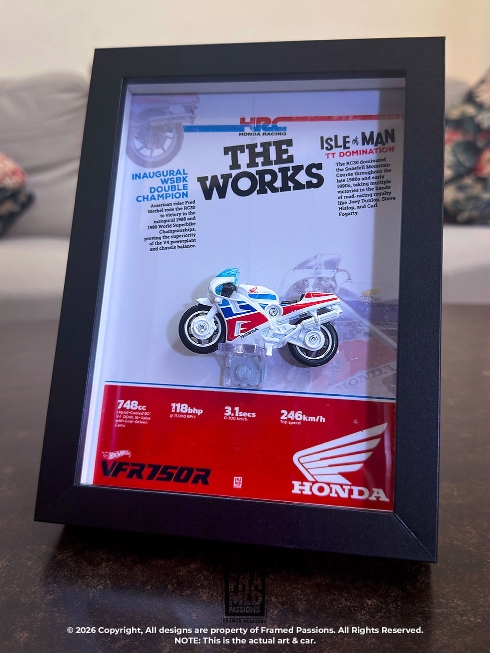 Thumbnail: Honda VFR750R (RC30) Diecast Car Art Frame