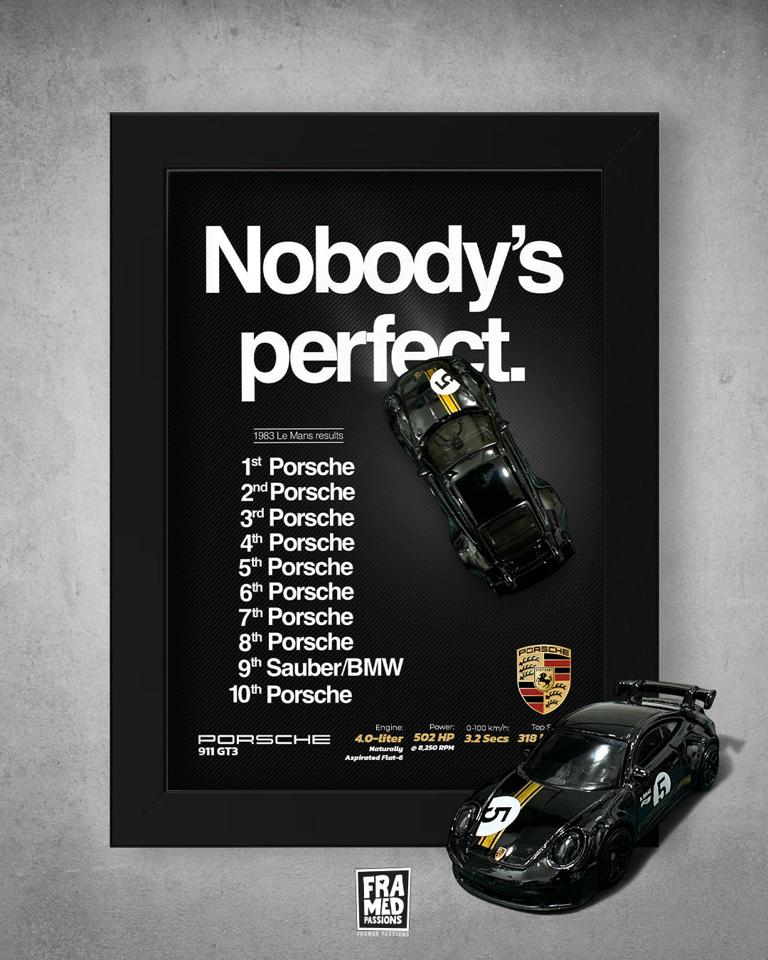 Hot Wheels Porsche 911 GT3 Diecast Wall Art