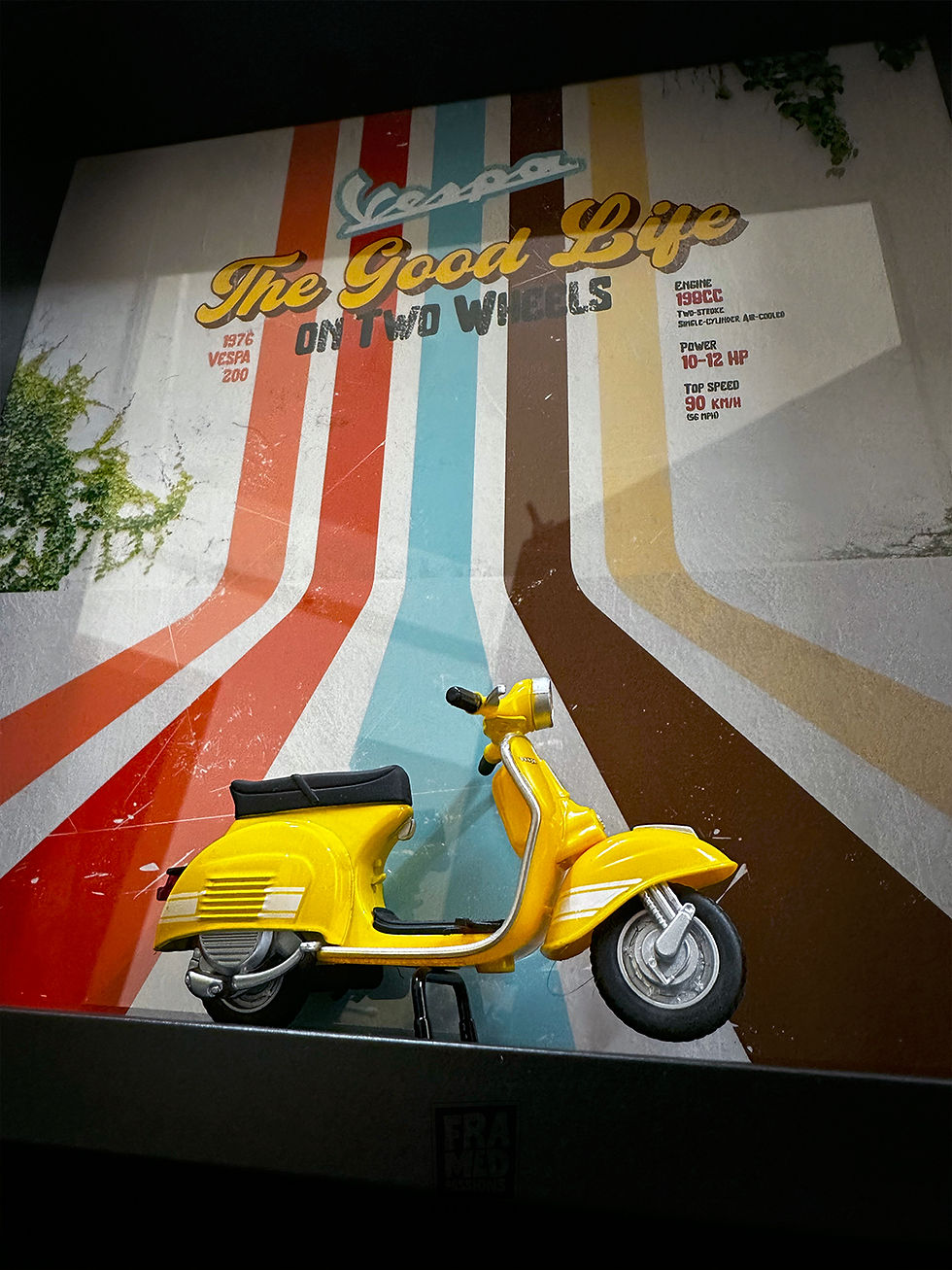 Thumbnail: 1976 Vespa 200 Rally Scooter Diecast Art Frame