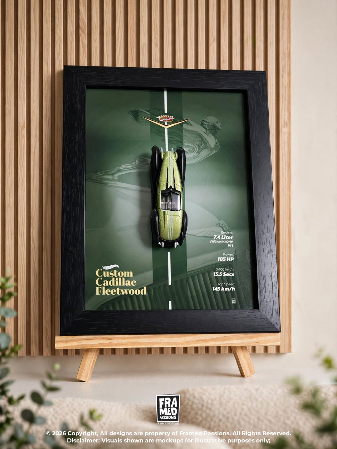 Hot Wheels Custom Cadillac Fleetwood Diecast Car Art Frame