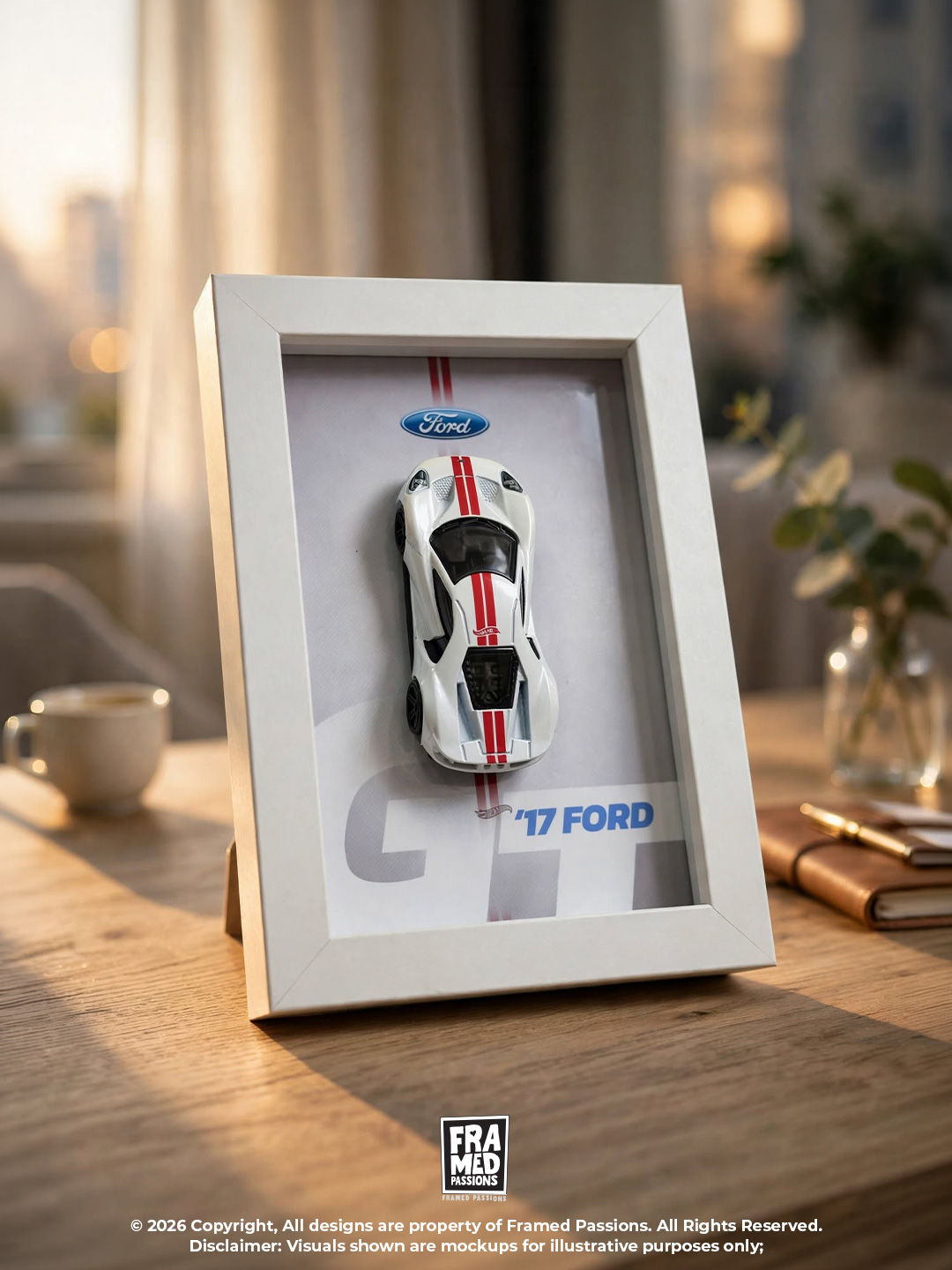 '17 Ford GT Desk Buddy Diecast Car Art Frame