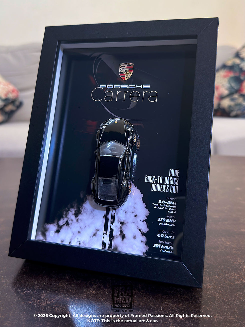 Thumbnail: Porsche 911 Carrera T Diecast Car Art Frame