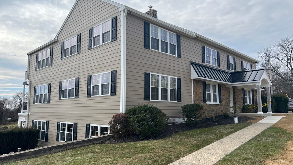 A commercial property with fiber cement siding in Khaki Brown
