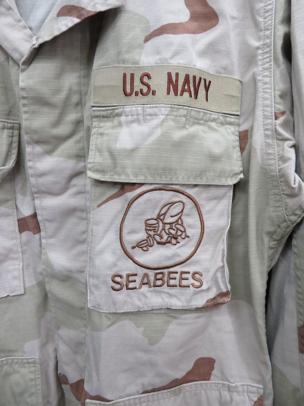 サムネイル： 3color desert ジャケット U.S.NAVY SEABEES 1999年 S-S（001）
