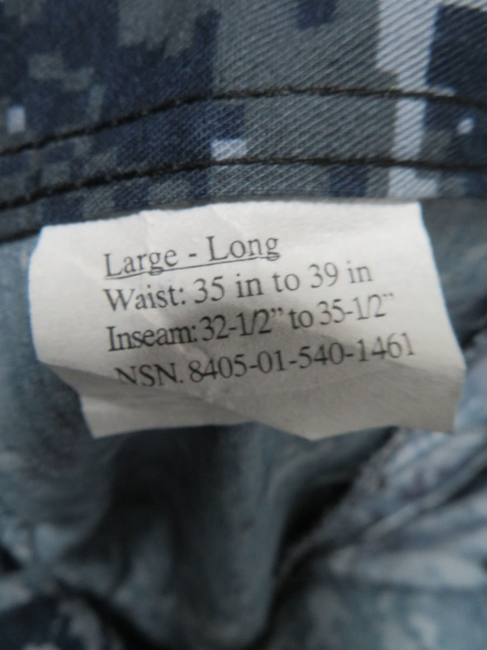 サムネイル： NWU TYPE Ⅰ パンツ L-L  2008年 USED【NT209】