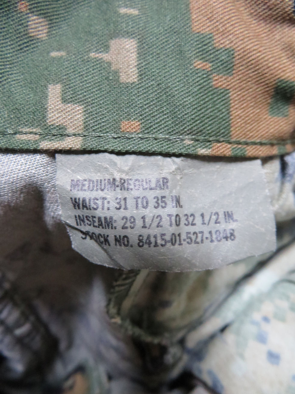 サムネイル： MARPAT WOODLAND パンツ M-R 2006年 USED【MWT033】