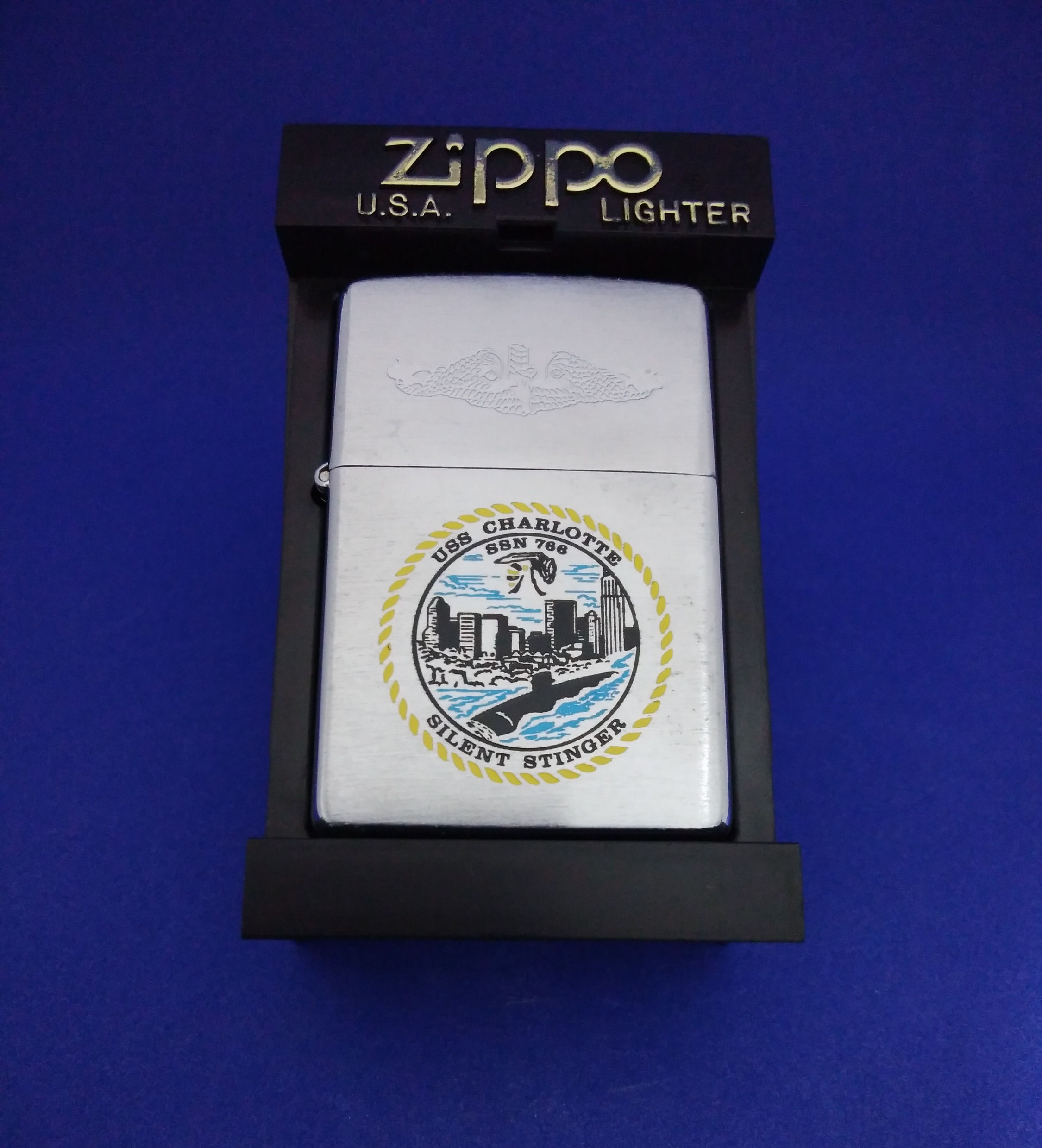 U.S.NAVY ZIPPO SSN 766 USS CHARLOTTE 2000年 未使用 【Z091】