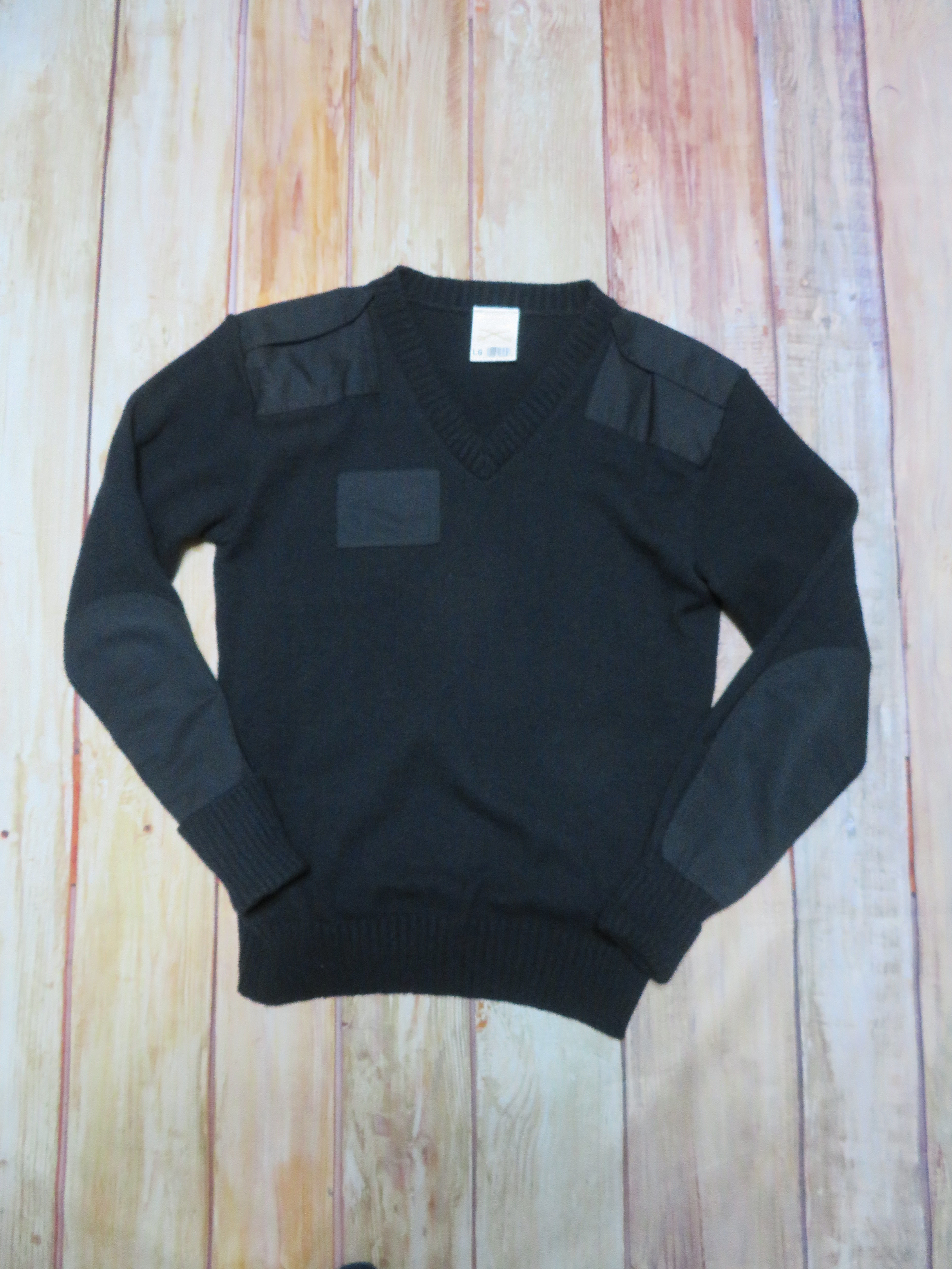 UK アクリル Vネックセーター  sizeL  USED【N396】