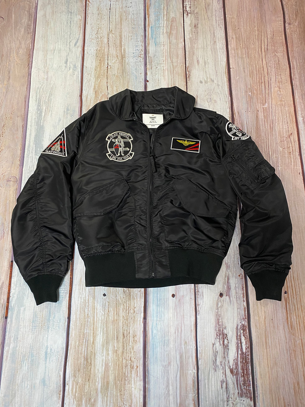 雰囲気抜群 HOUSTON 70's復刻 CWU-36P フライトジャケット L HOUSTON フライトジャケットブラック