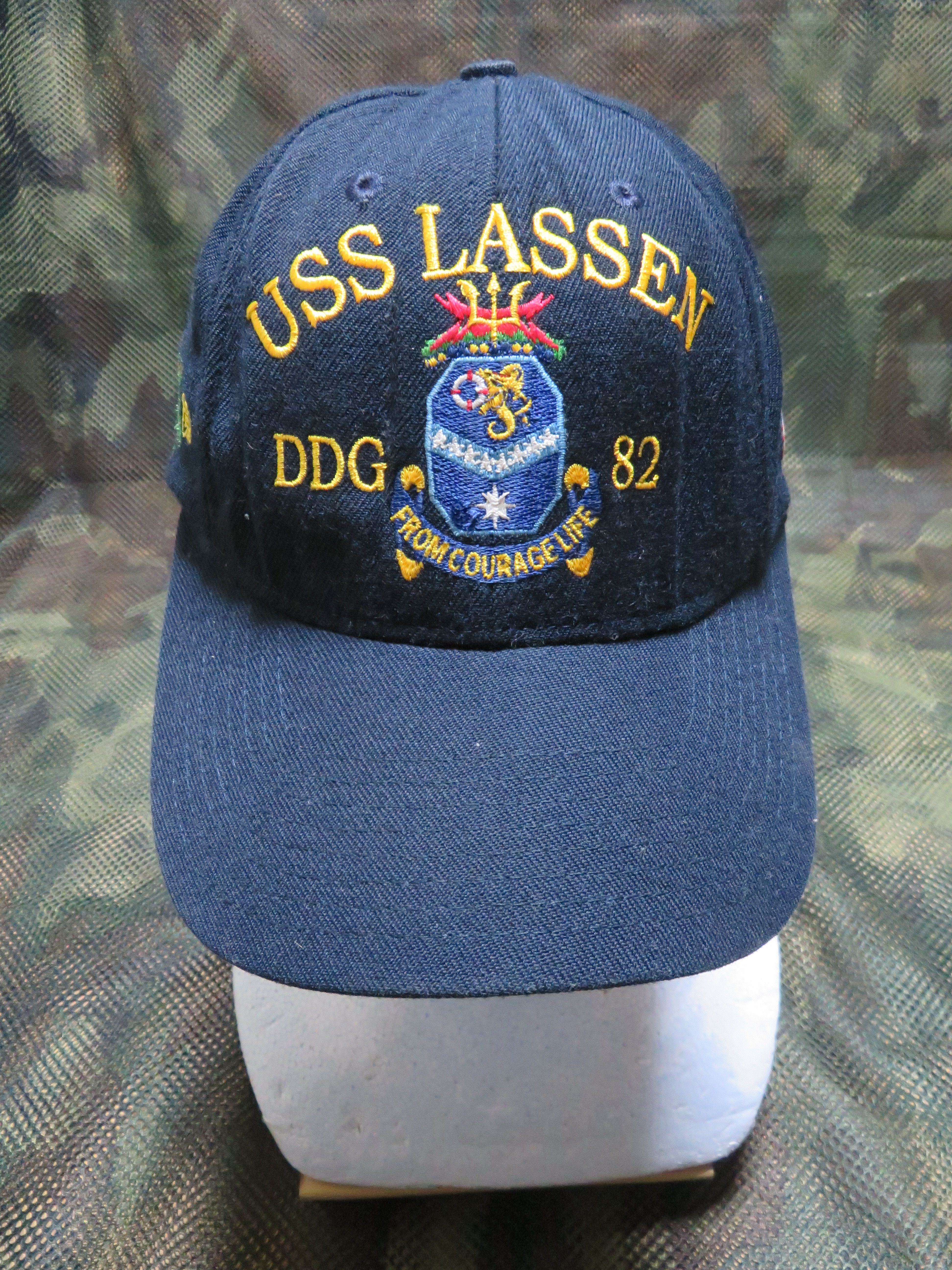 U.S.NAVY CAP "USS LASSEN DDG-82" USED  【N111】