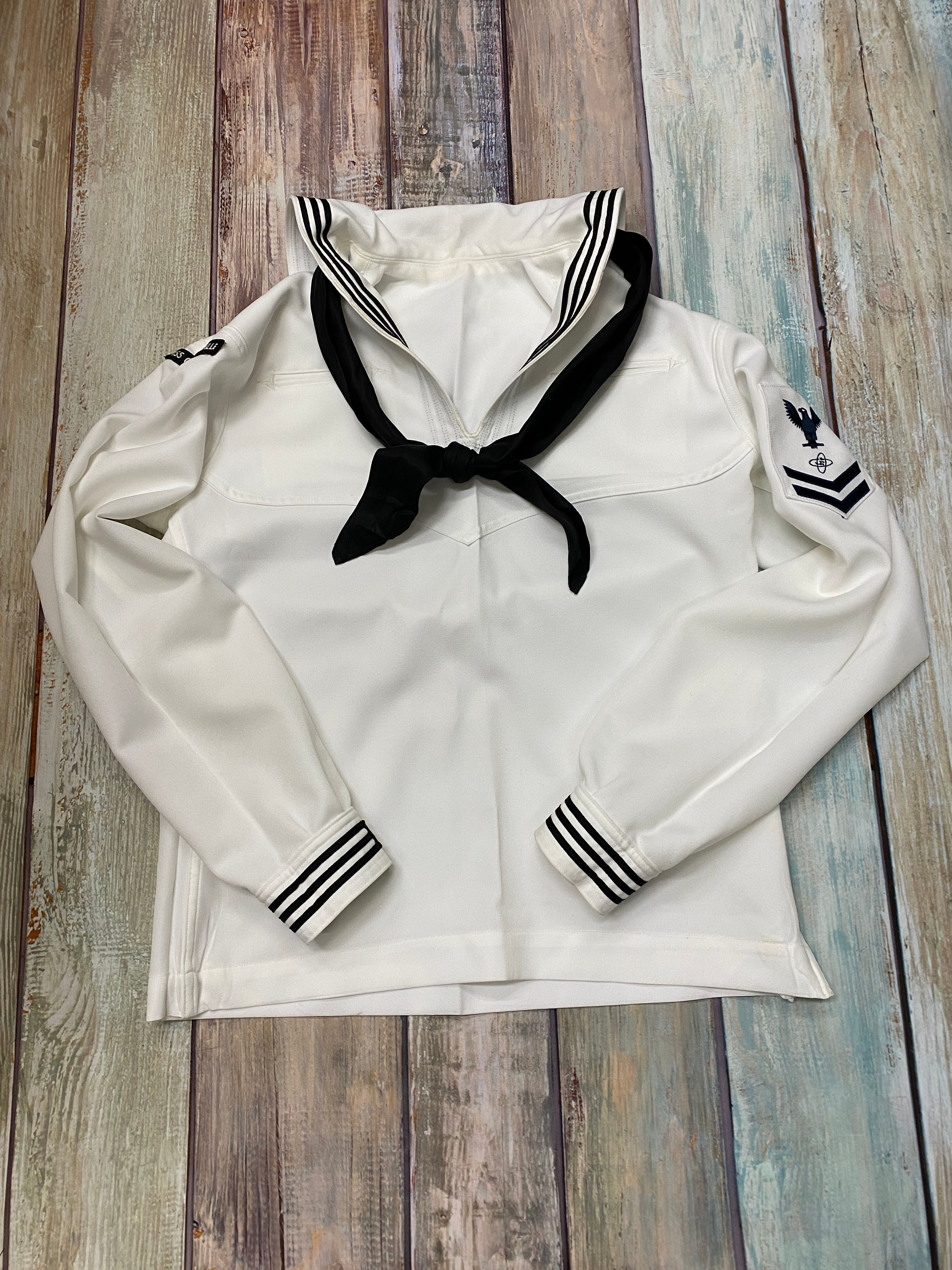 U.S.NAVY セーラー白  size42L  2017年 USED【N228】