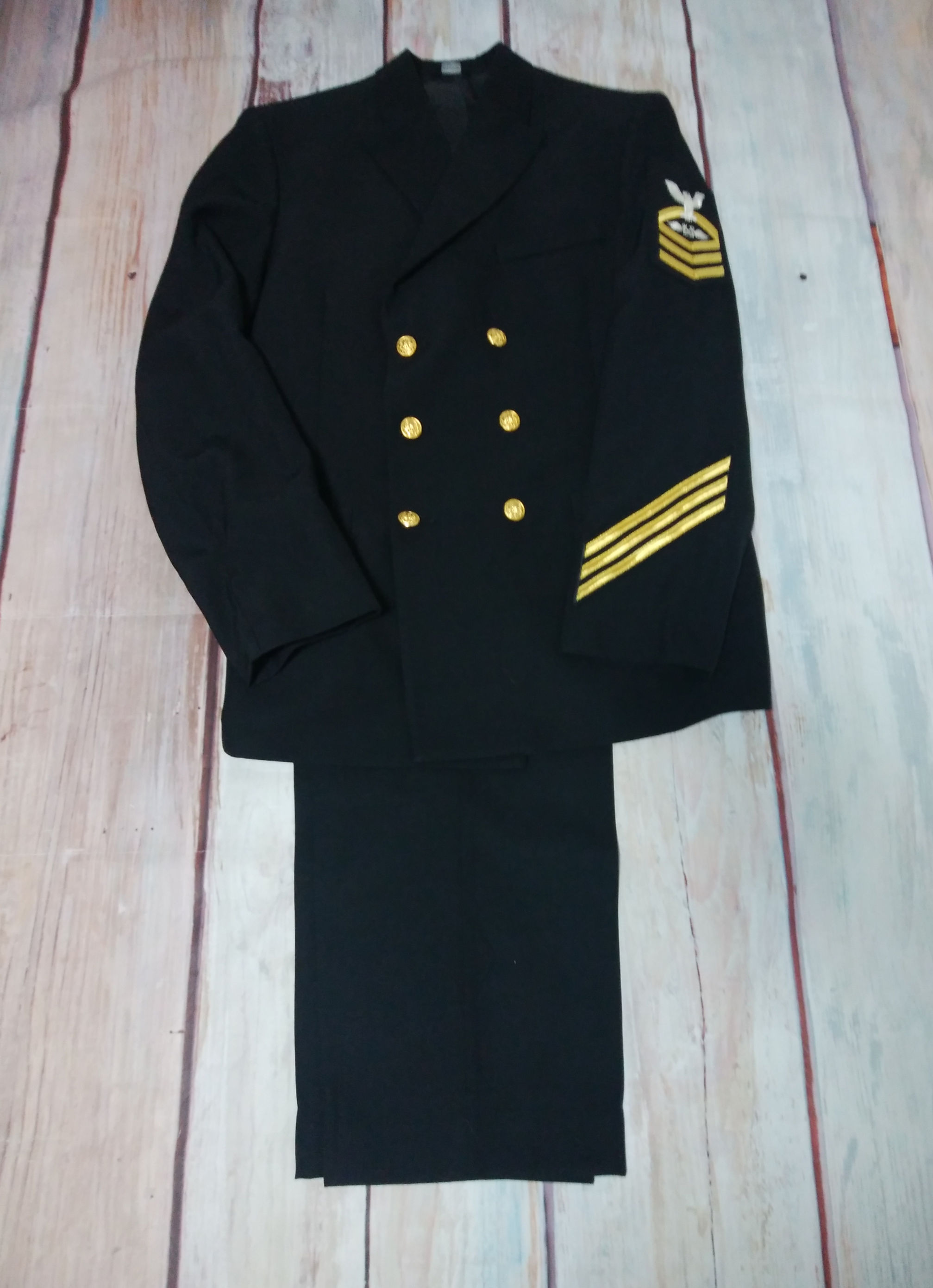 U.S.NAVY 制服 上下セット size 上46 下 40 【N603】