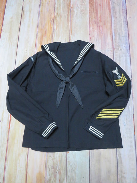 NAVY DEPARTMENT ミリタリーセーラー 米軍実物 U.S.NAVY Sailor Blue セーラー服 黒 | 柿田商店 ミリタリー