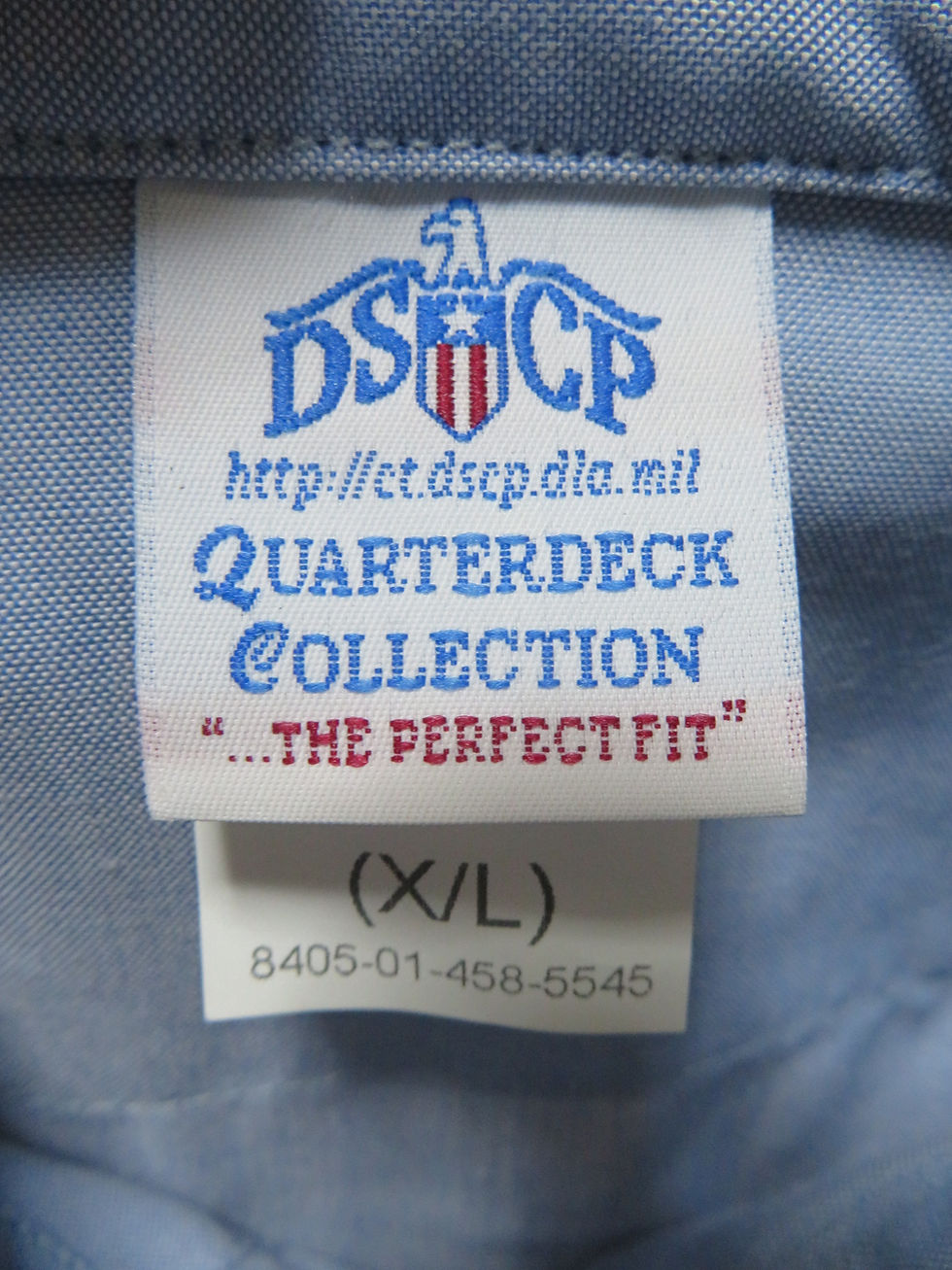 サムネイル： U.S.NAVY シャンブレー  ユーティリティーシャツ半袖  size XL,XXL  未使用デッドストック 【N410】
