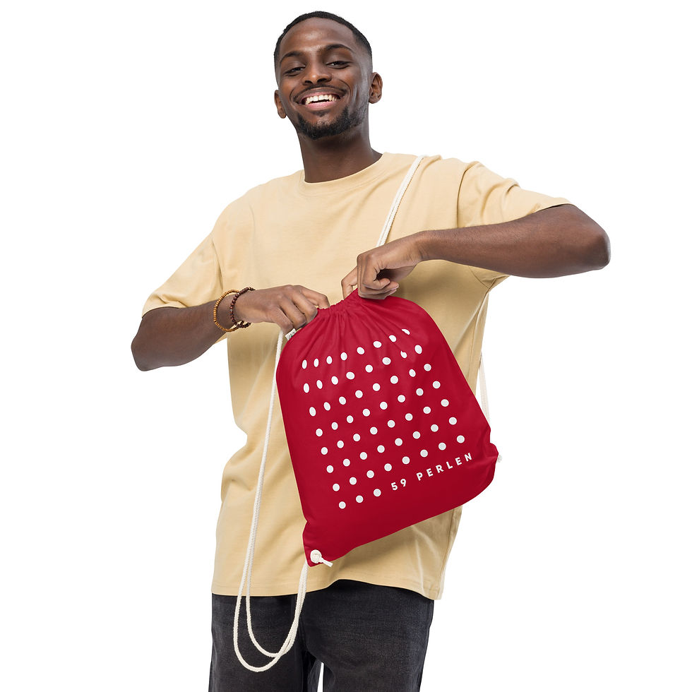 Thumbnail: Organic cotton drawstring bag "59 Perlen"