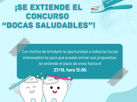 ATENCIÓN: EXTENSIÓN DEL CONCURSO "BOCAS SALUDABLES"