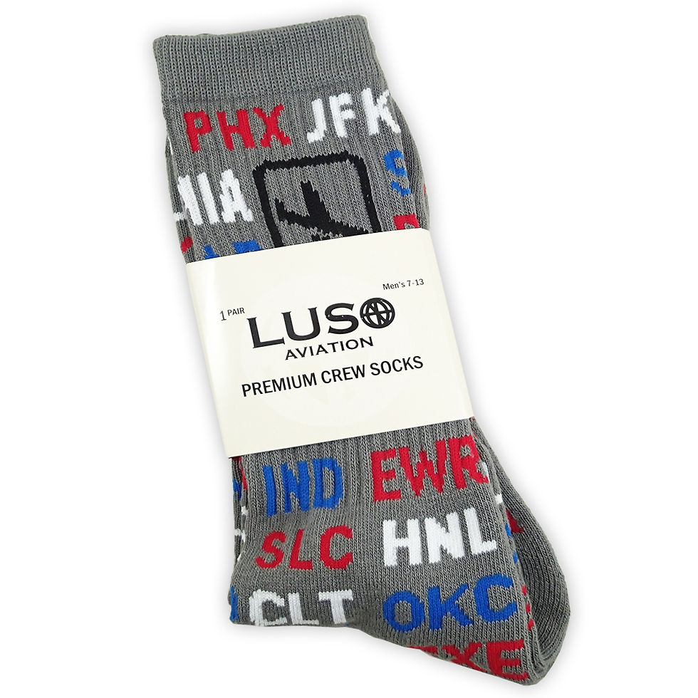 Thumbnail: USA Airport Codes, Premium Crew Socks, 1-Pair