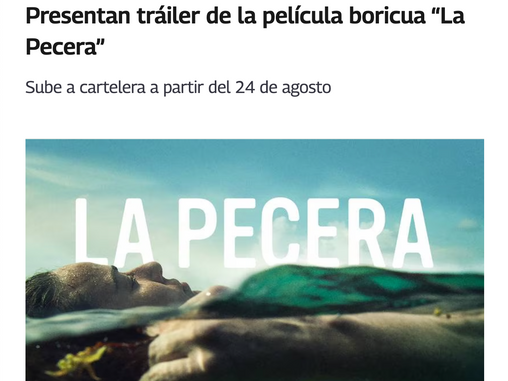 Metro, Presentan tráiler de la película boricua “La Pecera”