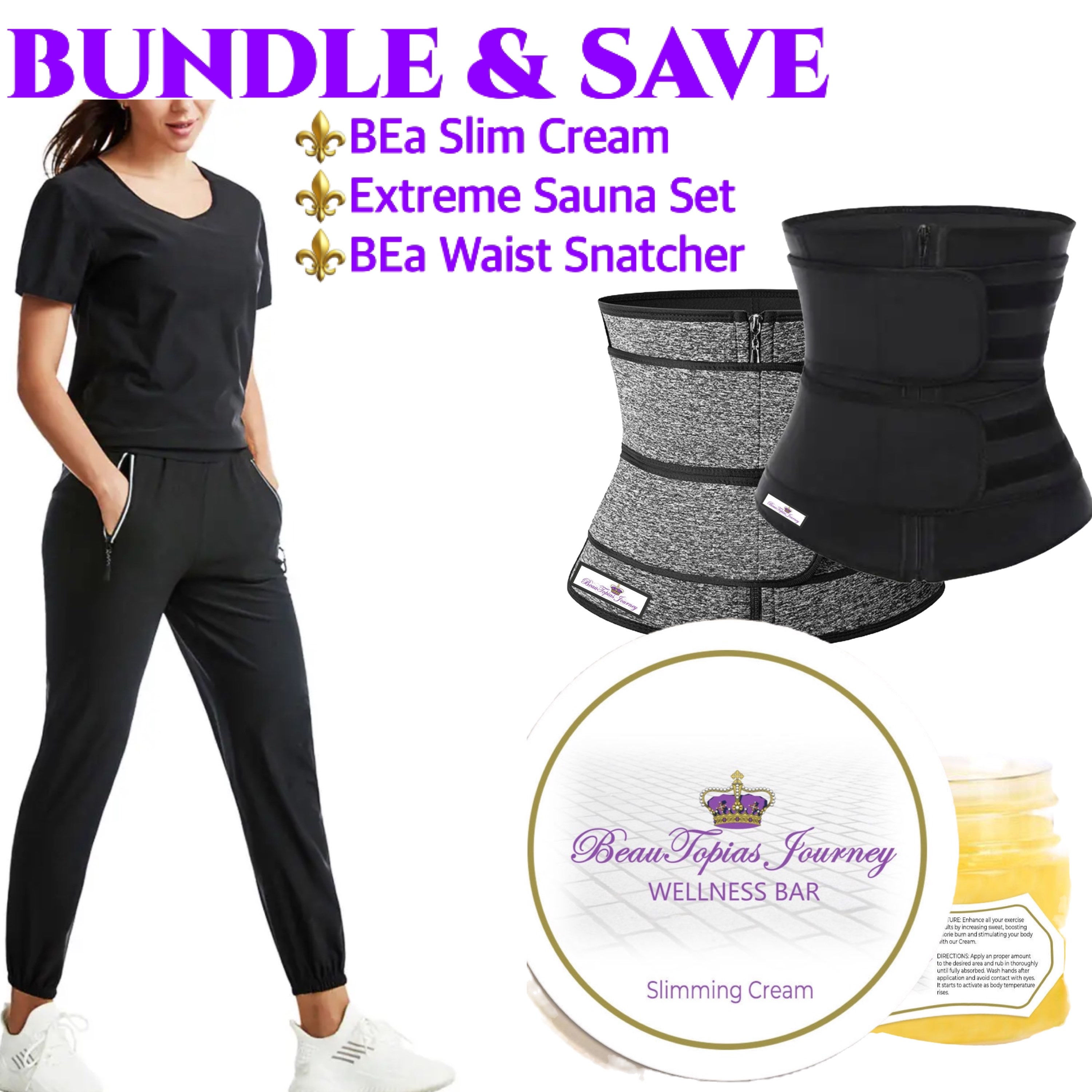 BUNDLE: Sauna Set, Trainer, Slim Cream