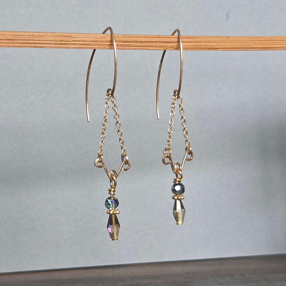 Thumbnail: Green and Blue Crystal Dangles