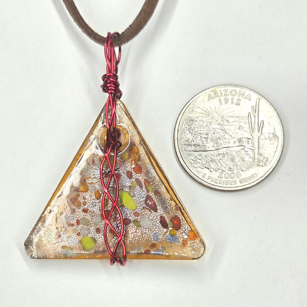 Thumbnail: Dichroic Glass w/ burgundy braid