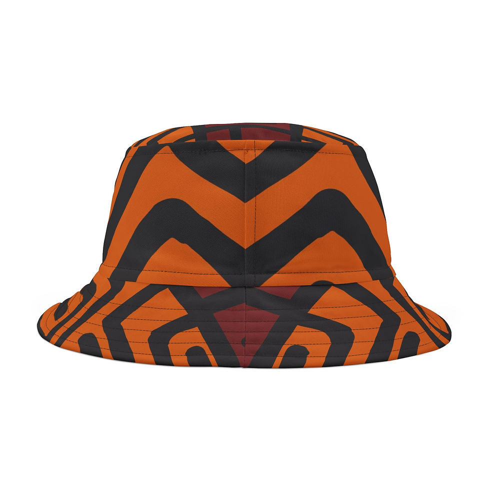 Thumbnail: Black and Wanderlust™ brand "CROWNED" Bucket Hat 