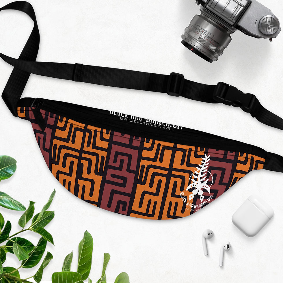 Thumbnail: Black And Wanderlust™ ZIPPED Fanny Pack