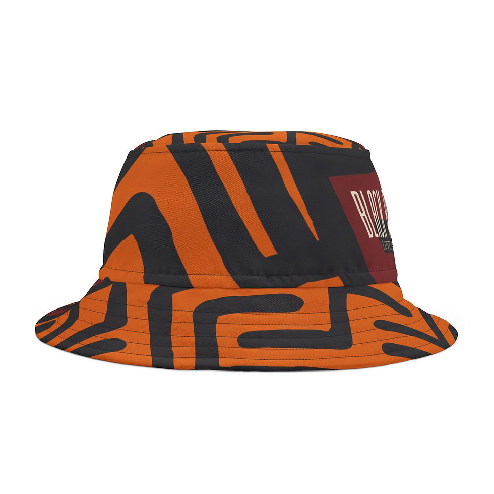 Thumbnail: Black and Wanderlust™ brand "CROWNED" Bucket Hat 