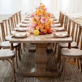 Geneva Natural Wood Table, wedding natural wood table, rustic farm table, wood table, large wood table