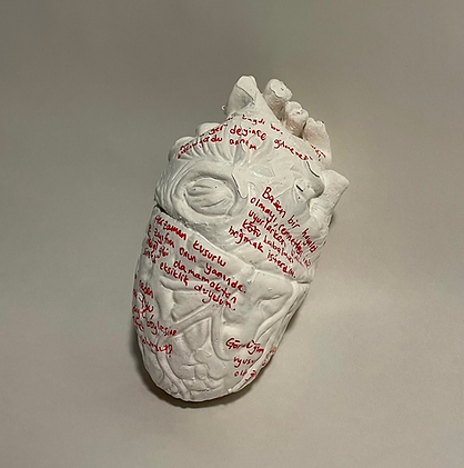Plastik kalp -Art installation inspired by Mor Çatı Women’s Shelter Foundation's domestic, sexual abuse victim stories