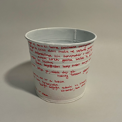 Adam kadını dövdü... -Art installation inspired by Mor Çatı Women’s Shelter Foundation's domestic, sexual abuse victim storie