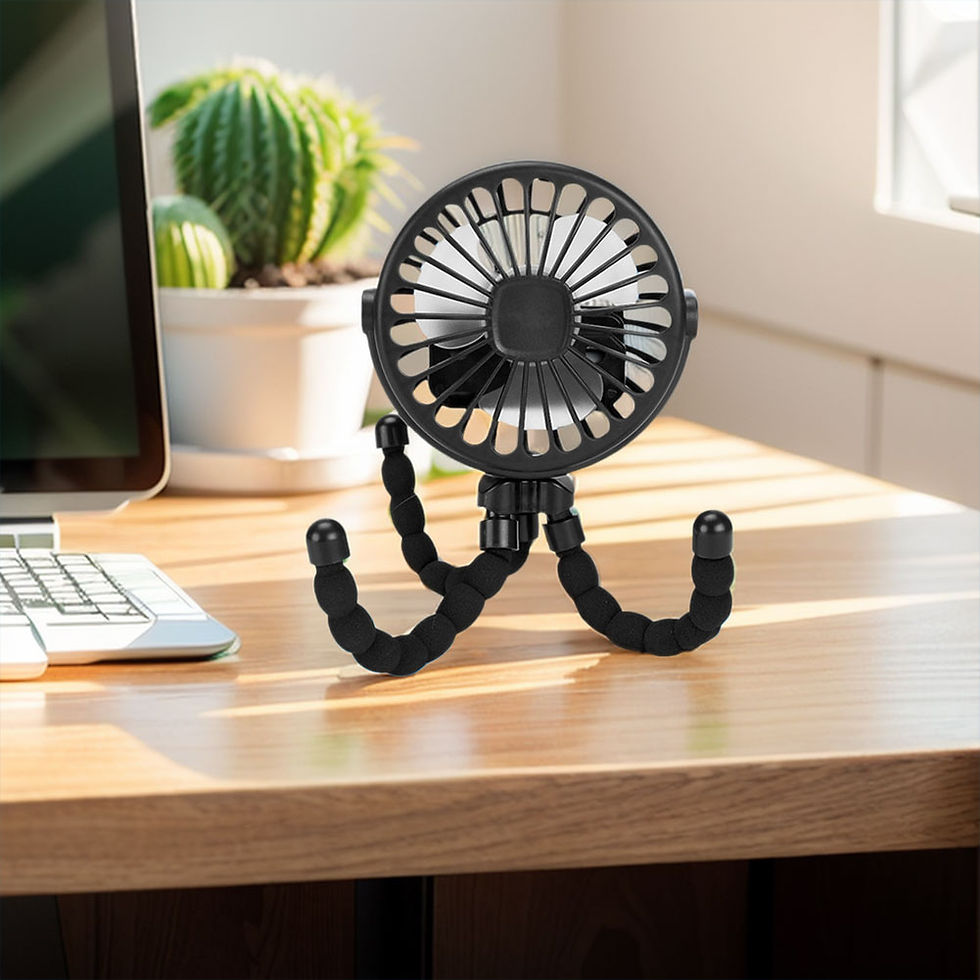 Thumbnail: Baby Stroller Fan with Flexible Tripod Portable Handheld Fan USB Charging Mini D