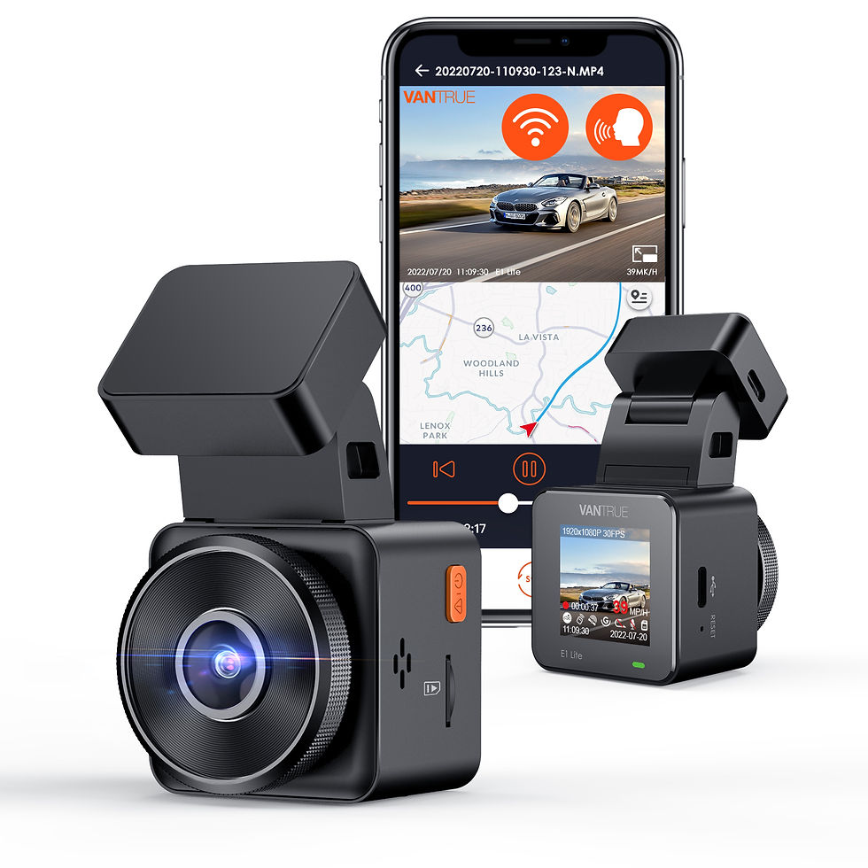 Thumbnail: Vantrue E1 Lite Mini Dashcam 1080P WiFi Dash Camera with Free App Voice Control 