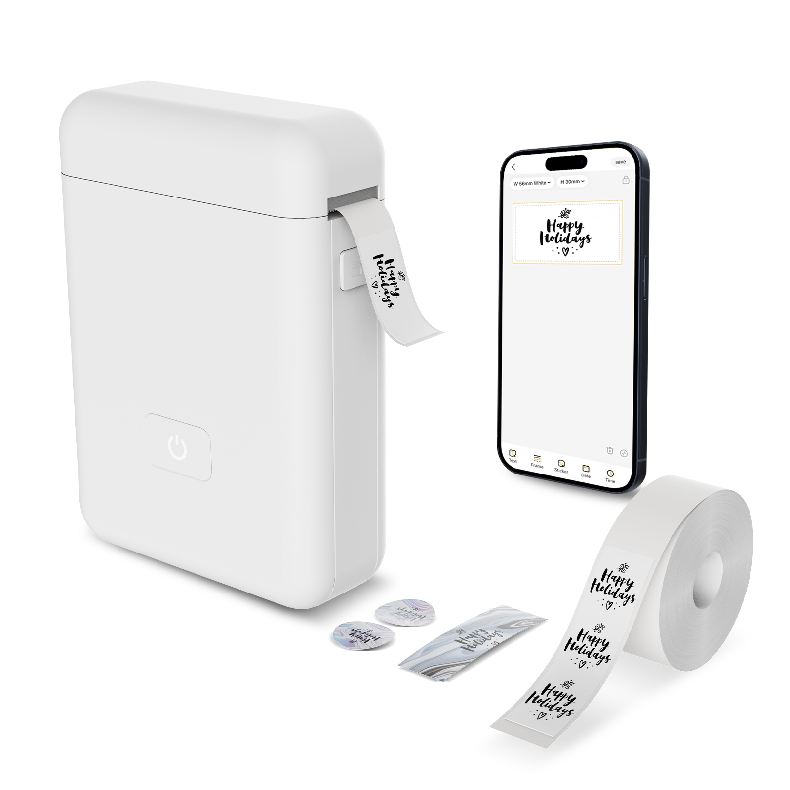Label Maker Machine with Tape Portable Printer Mini Thermal Printers Self-adhesi
