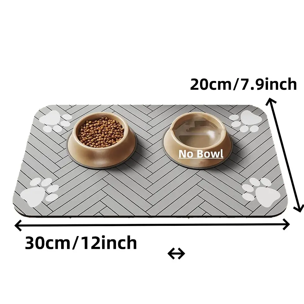 Thumbnail: Pet Feeding Mat-Absorbent Pet Placemat for Food and Water Bowl with Waterproof R
