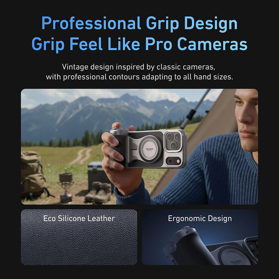 Thumbnail: TELESIN Master Grip Set for iPhone17 Pro Pro Max Magnetic Phone Camera Hand Grip