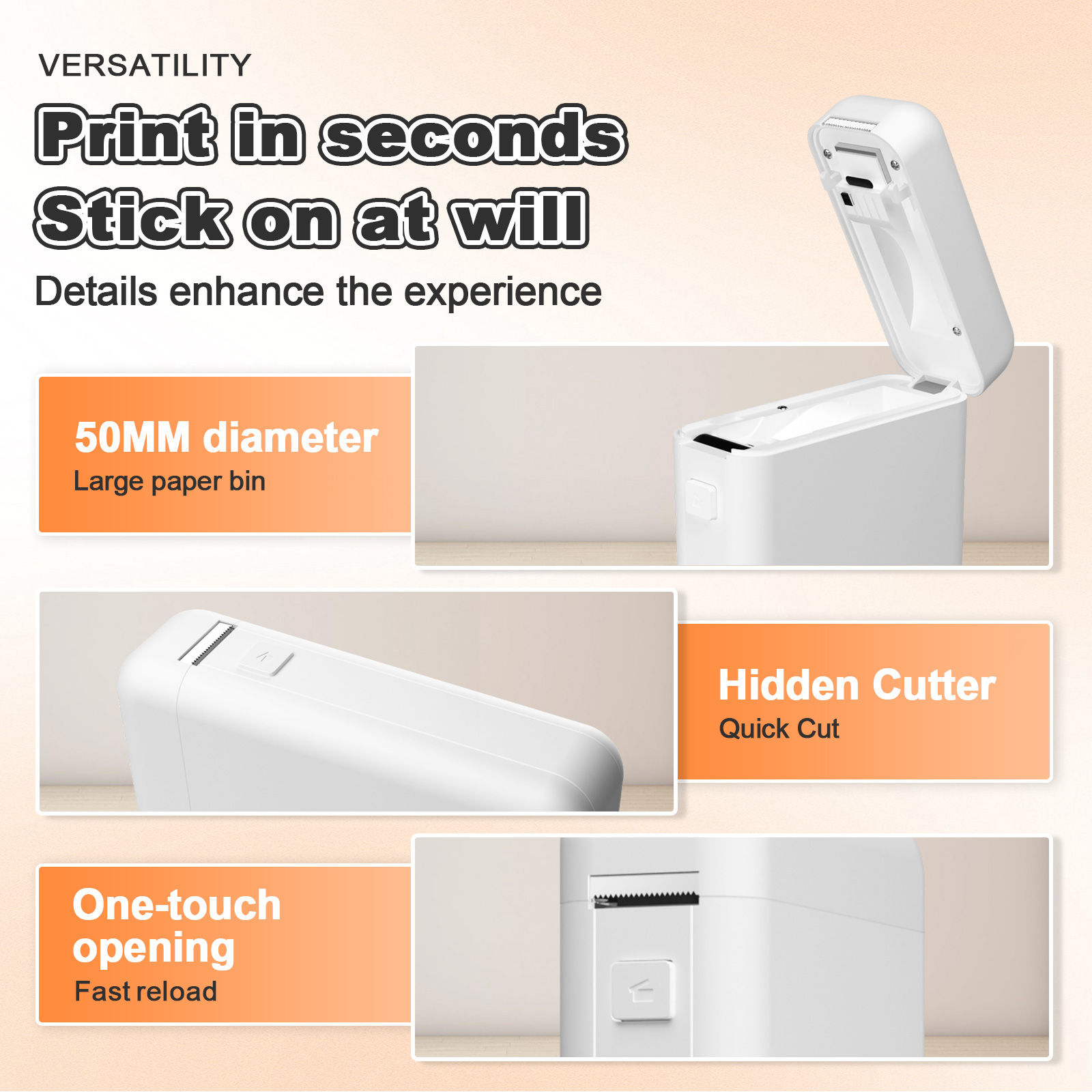 Mini Portable Thermal Printer Label Maker Wireless Bluetooth Stickers Labeller H