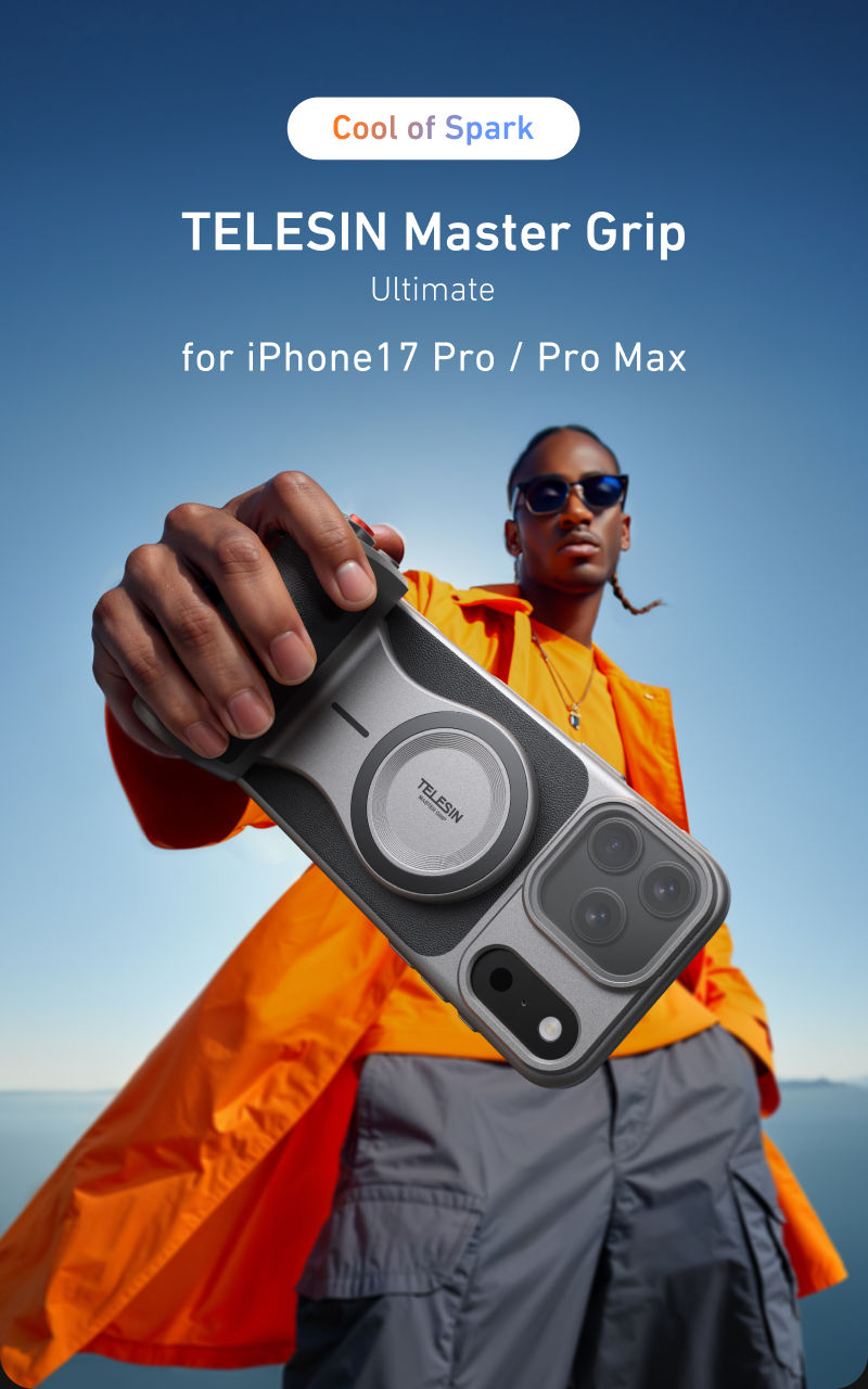 Thumbnail: TELESIN Master Grip Set for iPhone17 Pro Pro Max Magnetic Phone Camera Hand Grip