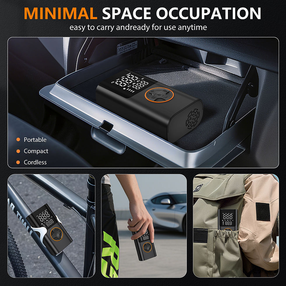 Thumbnail: Wireless Air Compressor 150PSI Air Pump Portable Digital Tire Inflator with USB 