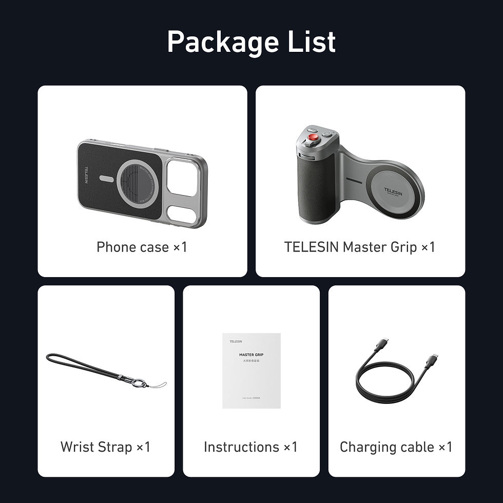 Thumbnail: TELESIN Master Grip Set for iPhone17 Pro Pro Max Magnetic Phone Camera Hand Grip
