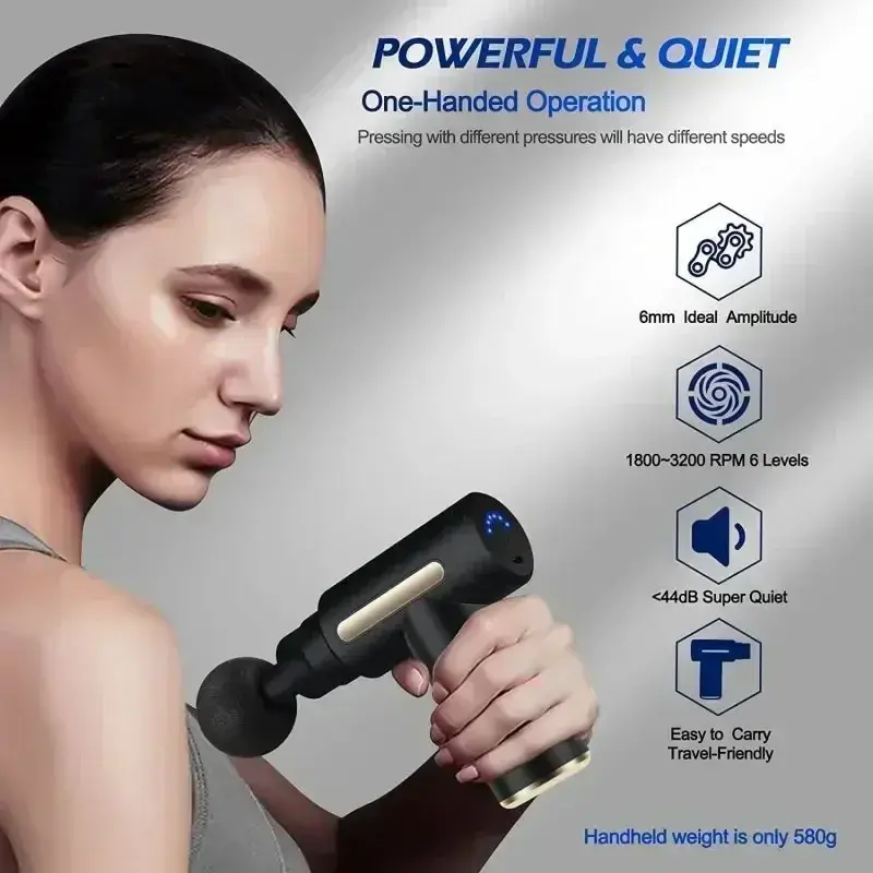 Miniatura: Mini USB Massage Gun – Portable Fascia Relaxer for Neck, Shoulders, and Back, 