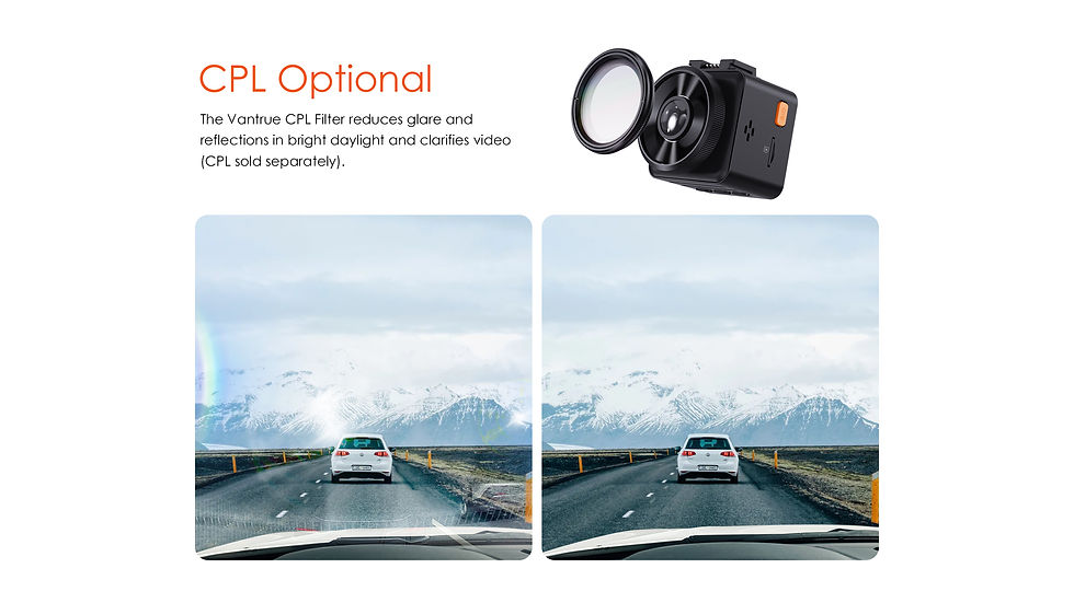 Thumbnail: Vantrue E1 Lite Mini Dashcam 1080P WiFi Dash Camera with Free App Voice Control 