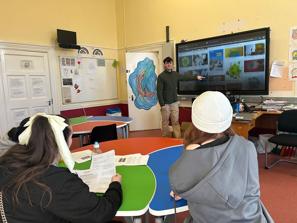 Donal Talbot with some of Youthreach North Great Georges Street students studying Climate Justice