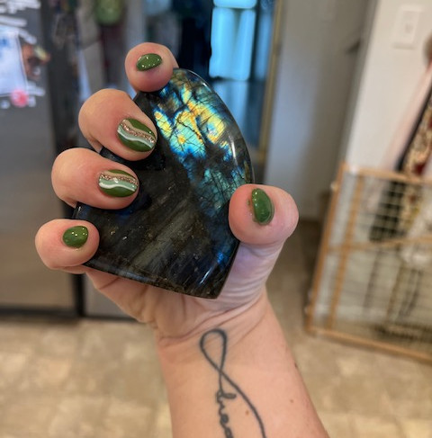 Hand with crystal