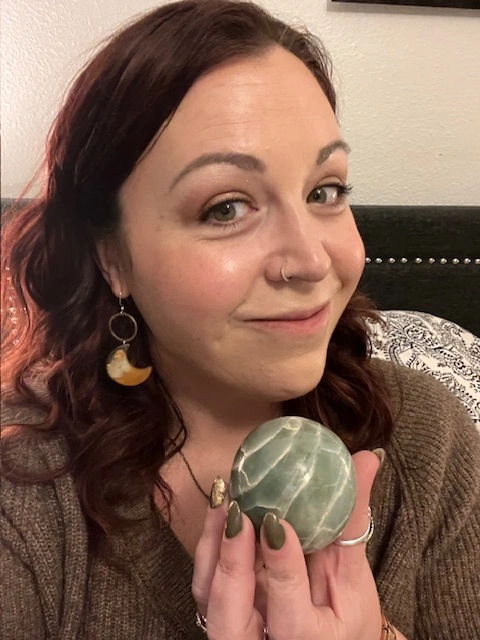 woman with crystal