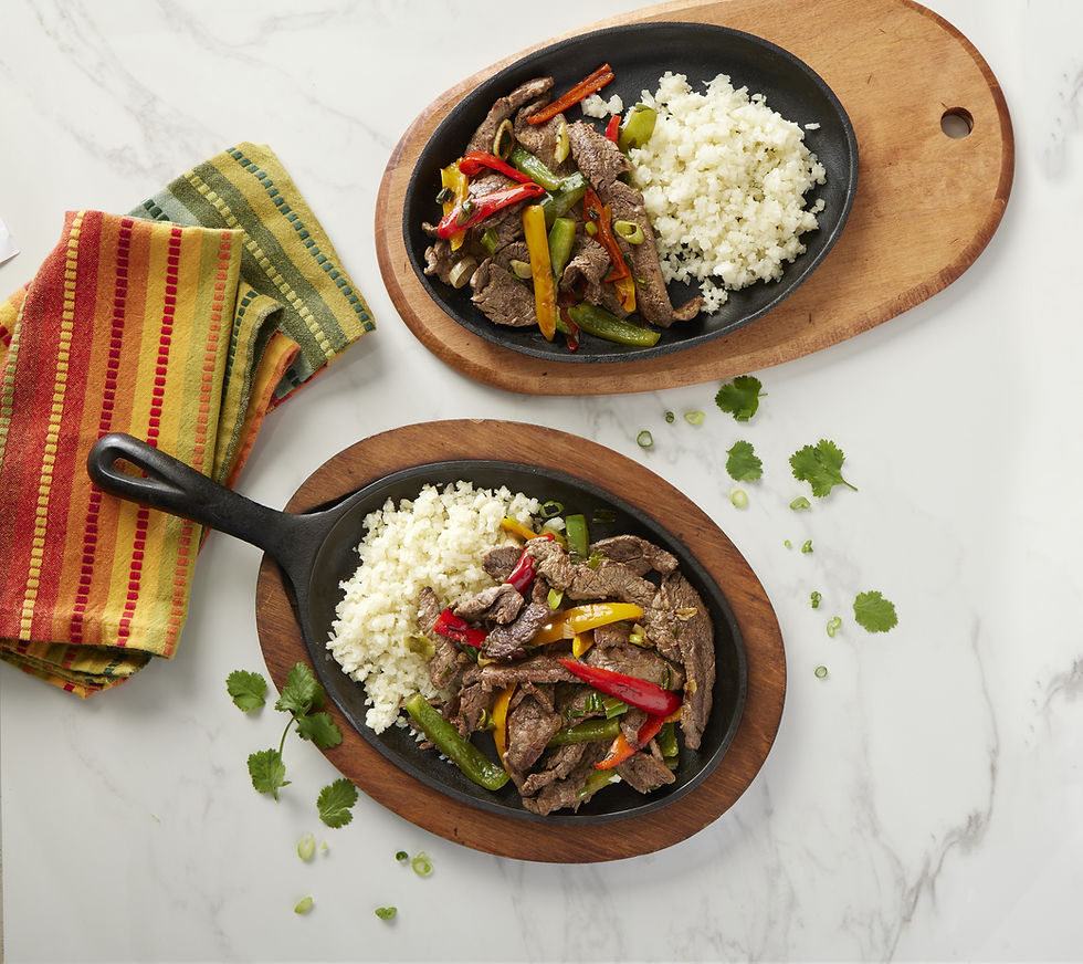 Steak Fajita over Cauliflower Rice