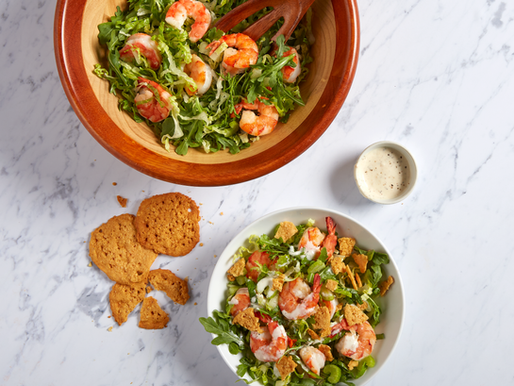 Shrimp Caesar Salad with Parmesan Crisps