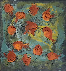 “La volée rieuse” - Évoque la joie, la spontanéité et la légèreté du groupe d’oiseaux.